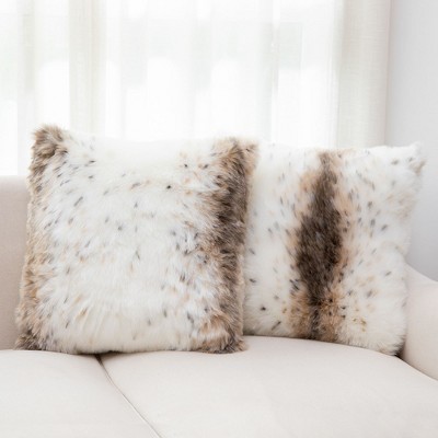 Cheer Collection Set Of 2 Decorative White Square Accent Throw Pillows - 18  X 18 : Target