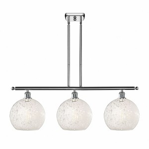 White Mouchette - 3 Light Stem Hung Island In Modern Style-12.25 Inches Tall and 36.5 Inches Wide - 1 of 1