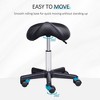 Swivel Salon Chair, Rolling Saddle Stool With Heavy-duty Steel Base, 5-star Rolling Legs, Adjustable Height 17.75" To 22.5", Ergonomic Stool - 3 of 4