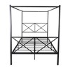 Metal Canopy Bed Frame, Platform Bed Frame Queen with X Shaped Frame Queen Black - 3 of 4