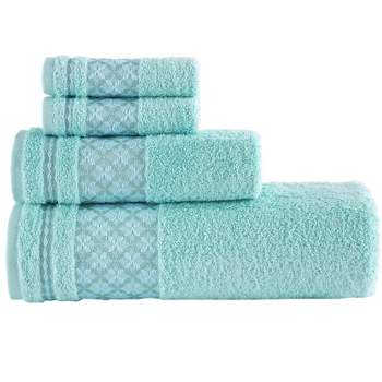 Kafthan Textile Plaid Cotton Bath Towels (Set of 4)