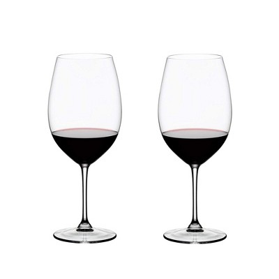 Riedel Vinum Bordeaux Grand Cru Crystal Dishwasher Safe Stemmed Red Wine Glass, 33.86 Ounce (2 pack)