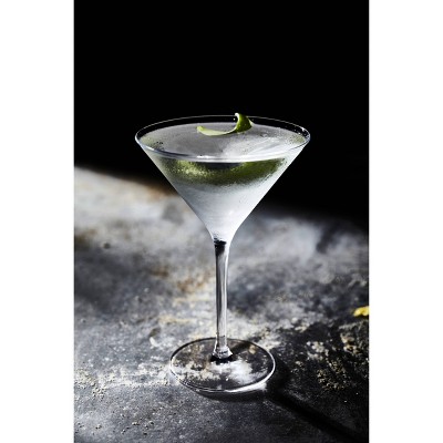 Lot De 6 Verres à Martini En Cristal Stölzle - Finition Blanc Mat & Argenté, 240 Ml, Fabriqué En Allemagne