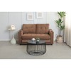 Velvet Linen 3-Fold Convertible Futon Couch Bed with Pull-Out Design and Side Storage Bags for Living Room - 2 of 4