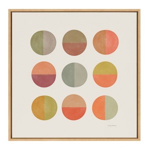 Kate & Laurel All Things Decor 30"x30" Sylvie Sunset Circles Framed Canvas Wall Art: Carey Copeland Design - 1 of 4
