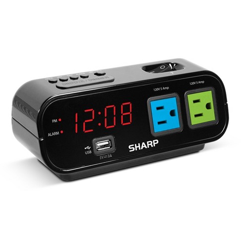 Outlet Digital Alarm Clock Black Sharp Target