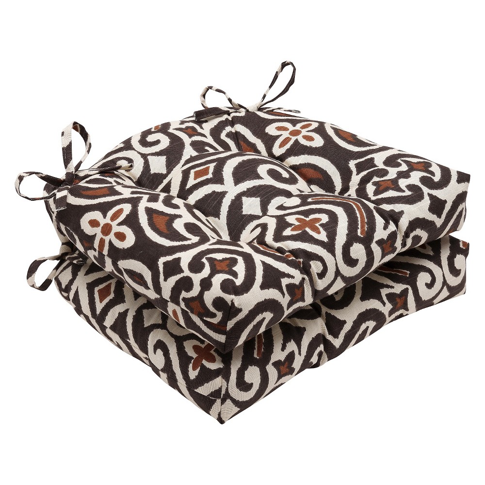 UPC 751379558592 product image for Brown New Damask Reversible Chair Pad (Set Of 2) (16