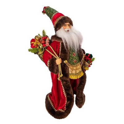 18-Inch Red and Green Plastic Santa Figurine