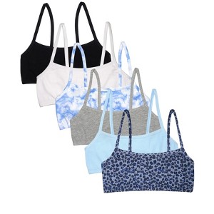 Fruit of the Loom Girl's Spaghetti Strap Sports Bra 6 Pack - 1 of 4