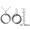 EVERLY JEWELRY | Sterling Silver with Black Rhodium 1/10 CT TW Diamond Entwined Earrings and Pendant with Chain - 2 of 4