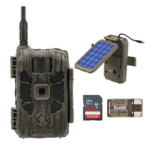 Stealth Cam 40MP Deceptor Max Cellular Trail Camera with Solar Battery Pack  32GB Memory Cards and Card Reader - 1 of 4