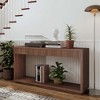 KIGFTSOD Modern 2-Drawer Fluted Console Table with Natural Wood Veneer, Behind Couch for Living Room, Hallway, Entryway, Home Office - 3 of 4