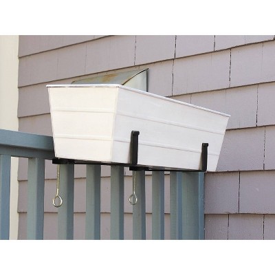 Medium Cape Cod White Galvanized Steel Flower Box Planter