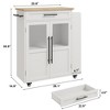 Rolling Kitchen Island with Drawer, Solid Wood Cart, Storage Cabinet, 3-Tier Spice Rack, Mobile Trolley on Wheels - 2 of 4