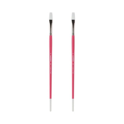 Creative Mark Pro White Soft Filament Acrylic Paint Brushes - Flat  Sets of 2 - Versatile Synthetic Brushes for Acrylic Painting , Gouache, Oils &