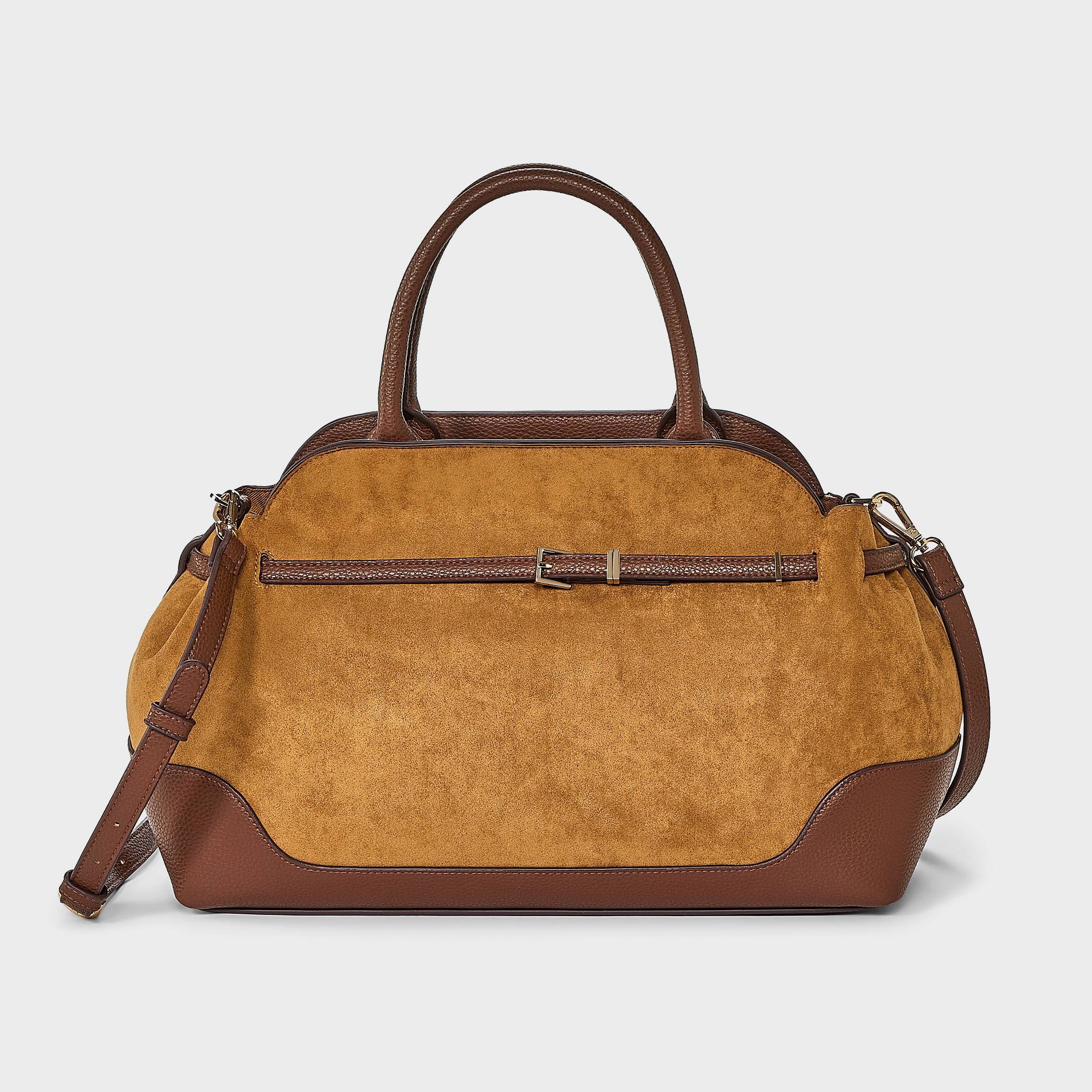 Belted Satchel Handbag - A New Day™ Brown