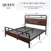 Allewie Heavy Duty Platform Bed Frame with Wooden Headboard, 13 Slats, Storage, Easy Assembly - 3 of 4