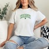 Simply Sage Market Women's Embroidered Irish Varsity Clover Short Sleeve Garment Dyed Tee - M - White - 2 of 3