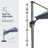 PURPLE LEAF Cantilever Umbrella Round Outdoor Patio Umbrella Aluminum Umbrella with 360°Rotation Adjustable Umbrella With Base - 3 of 4