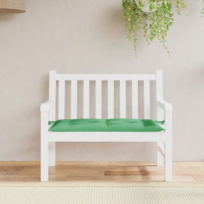 vidaXL Outdoor Garden Bench Cushion 43.3"x19.7"x2.8" - Green Oxford Polyester Fabric, Durable, Comfortable, Hollow Fiber Filling