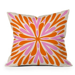 Deny Designs Angela Minca Modern Petals Orange and Pink Indoor Throw Pillow - 1 of 4