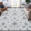 Washable Vintage Paisley Print Rug, Soft Low-Pile Non-Slip Indoor Area Rug, Non-Shedding Retro Distressed Accent Carpet for Living Room, Bedroom - 3 of 4