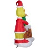 Grinch Animated Airblown Inflatable Pulling Tree from Chimney Scene Dr. Seuss, 6.5 ft Tall - 3 of 4