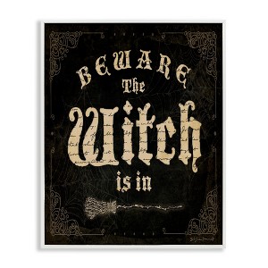Stupell Industries Beware The Witch Vintage Phrase Framed Giclee Art - 1 of 4