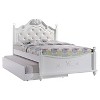 Picket House Furnishings Full Annie Bed with Trundle White: Upholstered Headboard, Rubberwood Frame, No Box Spring Needed - 3 of 4