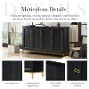 KTMBDW Cabinet with 2 Doors and 1 Shelf, Openwork Storage Cabinet with Golden Metal Legs, Wood Frame for Living Room or Entryway, Black - 4 of 4