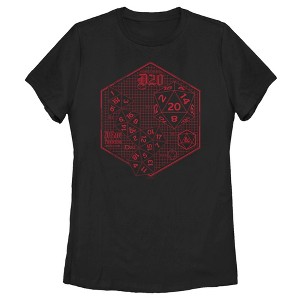 Women's Dungeons & Dragons Icosahedron Schematic T-Shirt - 1 of 4