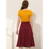 Allegra K Women's High Waist Stretch A-Line Pleated Flared Skirt - 3 of 4