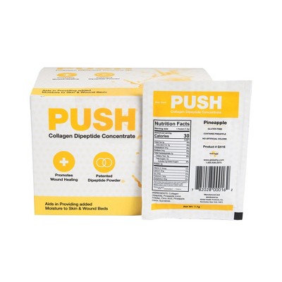 PUSH Collagen Dipeptide Concentrate Oral Supplement Pineapple Flavor 7.7 Gram Packet 30 Ct