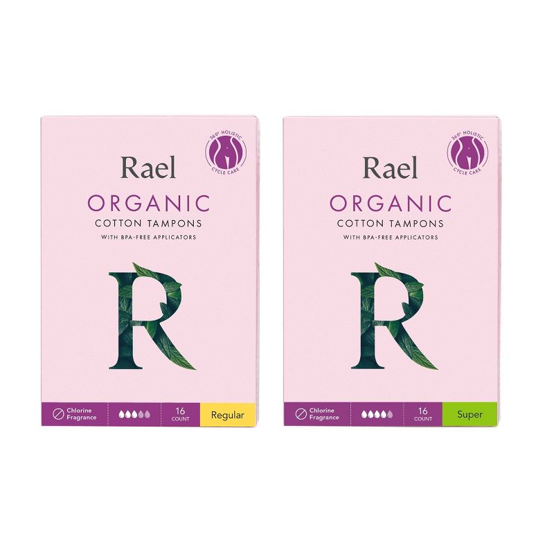 Rael Organic Cotton Regular &#38; Super Tampons Duopack - 32ct, 1 of 10