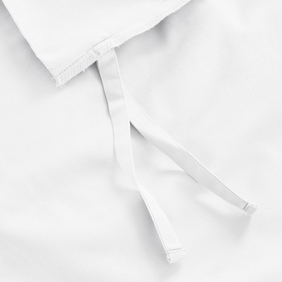 Oversized King White Cotton Sateen Duvet Cover Set