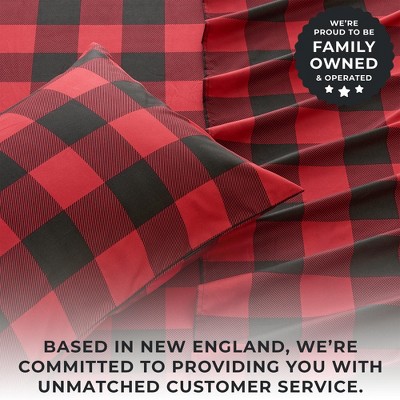Twin Black and Red Buffalo Check Microfiber Sheet Set