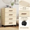 5 Tiers Plastic Drawer Storage On Wheels, Storage Chest of Drawers Tall Dresser, Pull Out Storage Bins for Bedroom Living Room Entryway Hallway - 4 of 4