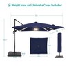 Sonkuki 10×10FT Outdoor LED Cantilever Patio Umbrella w/Base, 360° Rotation and Infinite Canopy Angle Adjustment - 3 of 4