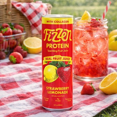 Fizzen Strawberry Lemon Protein Sparkling Fruit Juice - 12 fl oz