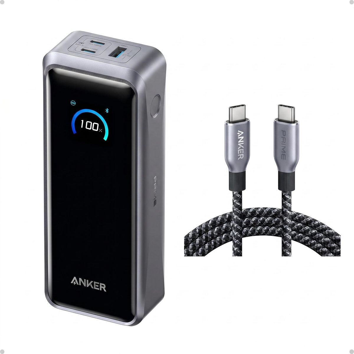 Anker Prime Power Bank (26K, 300W) + Anker Prime USB-C to USB-C Cable (6 ft, 240W)