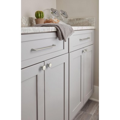 Brushed Nickel Round Cabinet Knob with Mounting Hardware