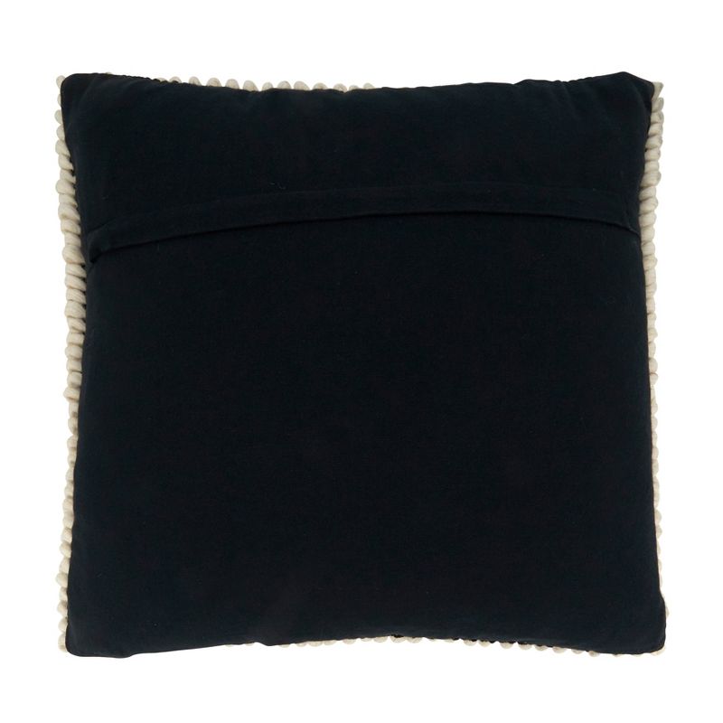 Saro Lifestyle Woven Pillow Cover With Diamond Design, 18", Black, 2 of 4