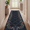 Washable Modern Floral Rug Non Slip Low Pile Rug Soft Contemporary Throw Floor Cover Foldable Indoor Carpet for Living Room Bedroom Playroom Nursery - 3 of 4
