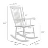 Aghana Digitals 2-Pack White Wooden Outdoor Rocking Chairs, 350 lbs Capacity, High Back & Wide Seat - 3 of 4