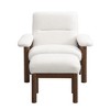 Modern Accent Chair and Ottoman Set with Solid Wood Frame - 3 of 4