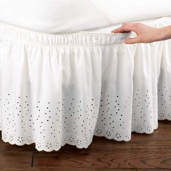 Collections Etc Eyelet Bedskirt Ruffle 78 X 80 X 15 White