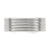 Black Bow Jewelry 7mm Rhodium Plated Sterling Silver Multi Grooved Standard Fit Band - 3 of 4