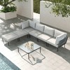 LayinSun 7 Pieces Rope Woven Patio Furniture Set, Modern Modular Sectional Sofa with Coffee Table and Upgrade Thickness Cushion - 2 of 4