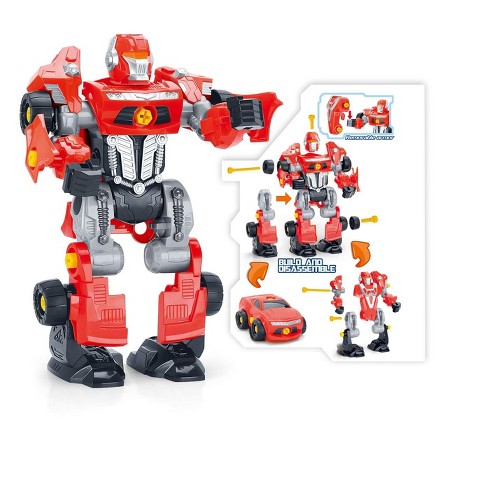 Ready! Set! Play! Link 3-In-1 Take-A-Part Robot Toy Playset, Includes  Electric Play Drill (Red)