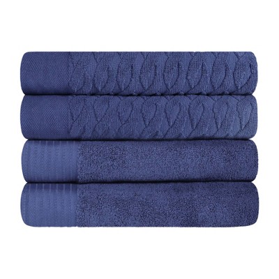 Egyptian Quality Cotton Herringbone Medium Weight Bathroom Towel Set by Blue Nile Mills